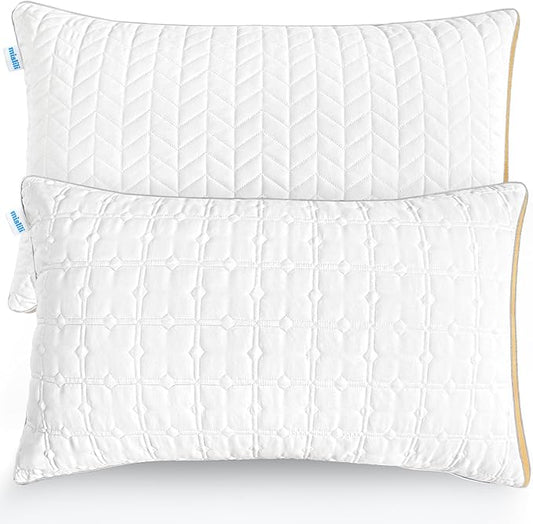 mislili Pillows Queen Size Set of 2, Hotel Quality Bed Pillows for Sleeping, Queen Pillows Set of 2 Support & Comfortable, Down Alternative Queen Pillows 2 Pack for Back, Stomach or Side Sleepers