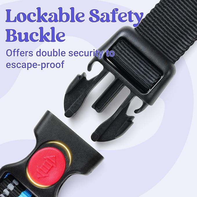 rabbitgoo Dog Harness for Large Dogs, No Pull Pet Harness with Soft Padded Handle, Adjustable Reflective Vest with 3 Buckles, Easy Walking Harness with 2 Leash Clips, Light Blue, L