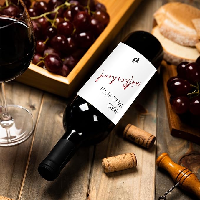 24 Pcs Funny New Mom Wine Label Pairs well with Motherhood Wine Bottle Labels New Baby Gift Wine Bottle Stickers New Mom Mother's Day Gifts for Mother Mommy