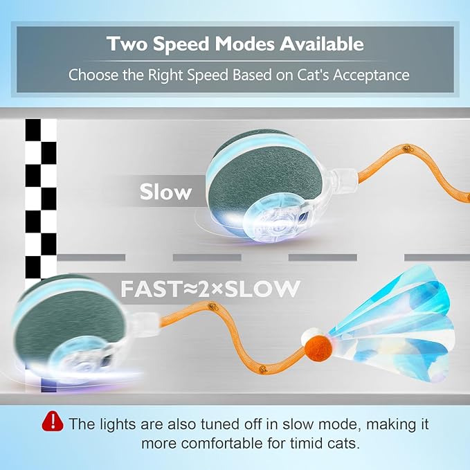 Interactive Cat Toys Ball for Indoor Cats,[2025 Newly Upgraded] Agile Moving Cat Ball with Elastic Mesh Tail,Automatic Kitten Toys for Bored Indoor Adult Cats,Motion Activated (Dark Green)