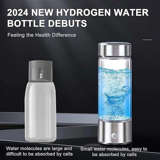 Hydrogen Water Bottle Generator, 3 Minutes Hydrogen Water Bottle, 2024 New Water Ionizer for Mother’s Day Gift, SPE PEM Technology Hydrogenated Water Machine for Home, Office, and Gym（Blue）