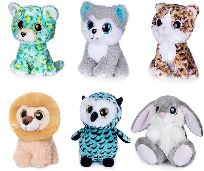 My OLi 5" Plush Toys Set: Stuffed Animals Bundle - Cute Animals Toys Pack of 6 for Babies & Kids