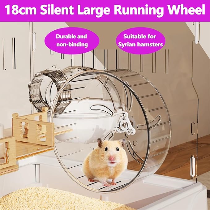 Large Hamster Cage 17x11x13 Inch Acrylic Habitat - Multi-Level Enclosure for Dwarf/Syrian Hamsters, Mice & Gerbils (Ventilated Design & Removable Base) (bungalows, 17x11x13)
