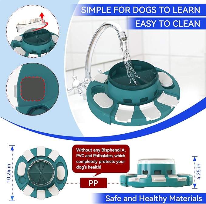 KADTC Dog Puzzle Toy Level 2 in 1 for Small/Medium/Large Dogs Treat Puzzles Slow Feeder/w Button Keep Them Busy Enrichment Toys Food Dispenser Puppy Brain Stimulating Mental Stimulation Mind Games