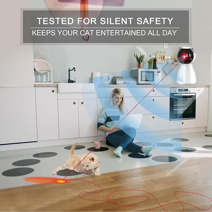 Laser Cat Toys for Indoor Cats,The 4th Generation Real Random Trajectory Motion Activated Rechargeable Automatic Cat Laser Toy,Interactive Cat Toys for Bored Indoor Adult