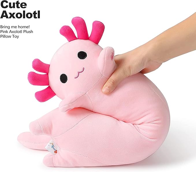 PEACH CAT Pink Axolotl Plush Pillow Toy Cute Axolotl Stuffed Animal for Girls and Boys 34"
