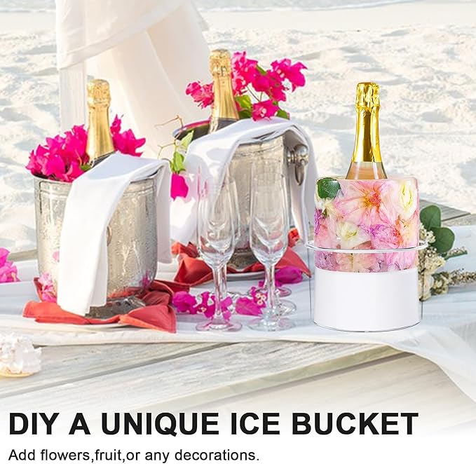 Ice Bucket Mold, DIY Acrylic Ice Mold Wine Bottle Chiller,DIY Ice Bucket Mold for Wine Champagne and Cocktails,Ideal Gift for Special Parties Weddings Mother's Day Thanksgiving and Christmas-White