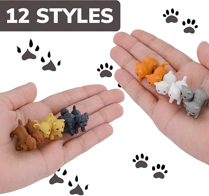 Tiny Dog and Cat Figurines for Kids - Small Animals Toys in Bulk - Little Pet Toys - Tiny Plastic Toys for Kids Classroom Prizes - 50 Pcs - Easter Gifts for Kids