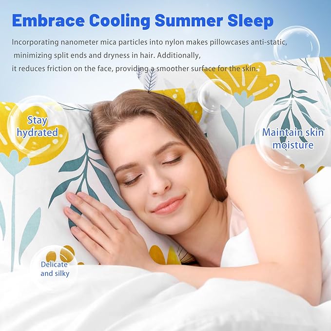 Cooling Pillow Cases for Hot Sleepers - Double Side Arc-Chill Q-Max>0.5 Cooling Fiber Cool Pillow Cases 2 Pack - Breathable Soft Cold Pillow Cases with Hidden Zipper (20" x 30")