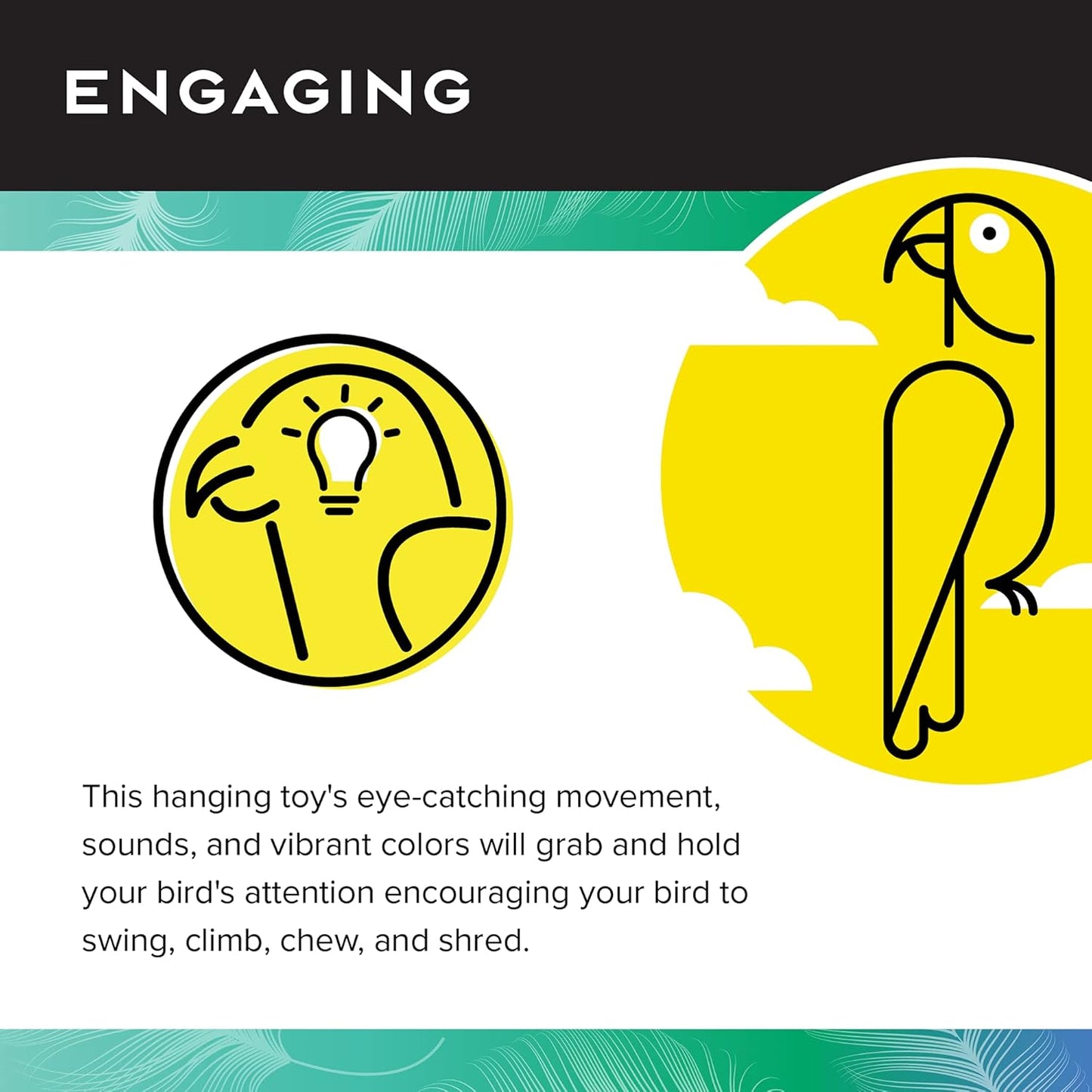 Featherland Paradise Knots N Blocks Bird Toy, Bird Toys, for Parrots, Cockatoos, Macaws, Very Large Birds and Big Beaks