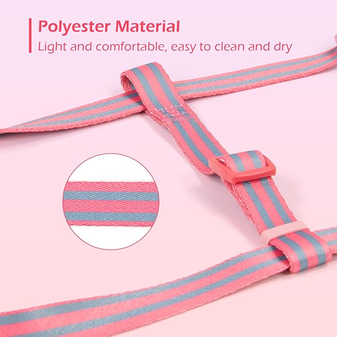 Stripe Step in Dog Harness for Small Dogs, Freedom Nylon Dog Halter Vests, Lightweight and Escape Proof Puppy Harness, Quick Fits for Small Medium and Large Dogs, Pink S