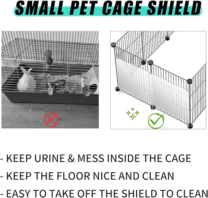 Oncpcare 6 Pack Rabbit Urine Guard for Cage, 10'' x 8.2'' Pet Liner Protection Splash Guard Guinea Pig Pee Shield Habitat Siding Small Animal Cage Accessories - Keep Litter in The Pen