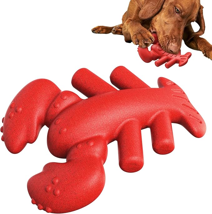 LiuMelinda Dog Chew Toys for Aggressive-Chewers - Indestructible Dog Toy for Aggressive Chewer，Tough Chew Toys for Dogs （Nylon Red-Lobster）