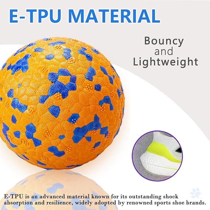 4 Pack Super Bouncy Dog Balls, Fun Indestructible Tennis Balls for Aggressive Chewers, Durable Floating Fetch Toys for Small Dogs with Lifetime Replacement