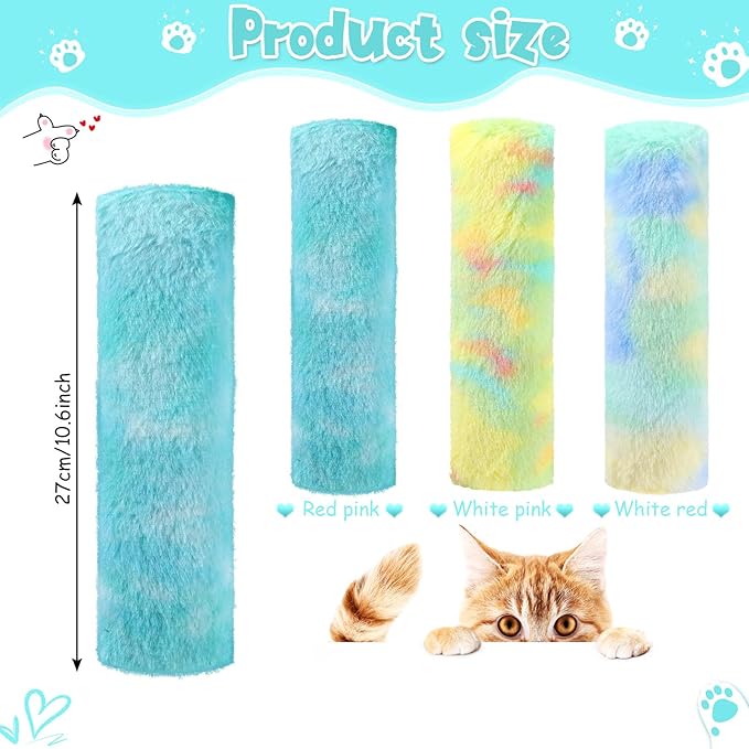 Civaner 6 Pcs 10.6 Inch Cat Catnip Toys Interactive Kitten Kicker Toy Soft Plush Cat Pillow Sticks Kitten Chasing Chewing Exercising Catnip Toy Indoor(Yellow,Mint Green,Blue,Fresh)