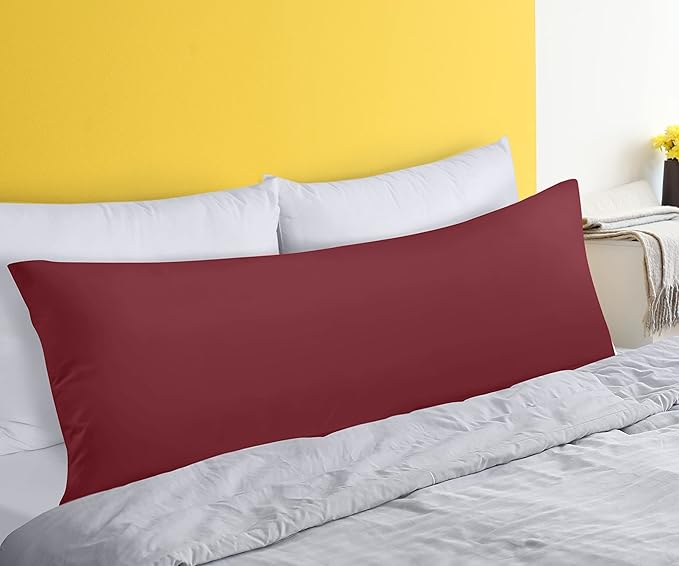 Utopia Bedding Full Body Pillow for Adults (Burgundy, 20 x 54 Inch), Long Pillow for Sleeping, Large Pillow Insert for Side Sleepers