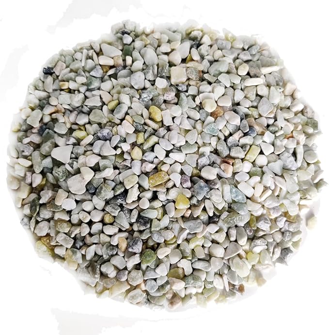 HappyFiller 18 Pound Small River Stones Decorative Tiny Pea Gravel for Aquarium Fish Tank Pebbles Rocks,Indoor Outdoor Plants Catcus Succulent Top Dressing,Zen Garden,Vase Fillers,Light Green Mix