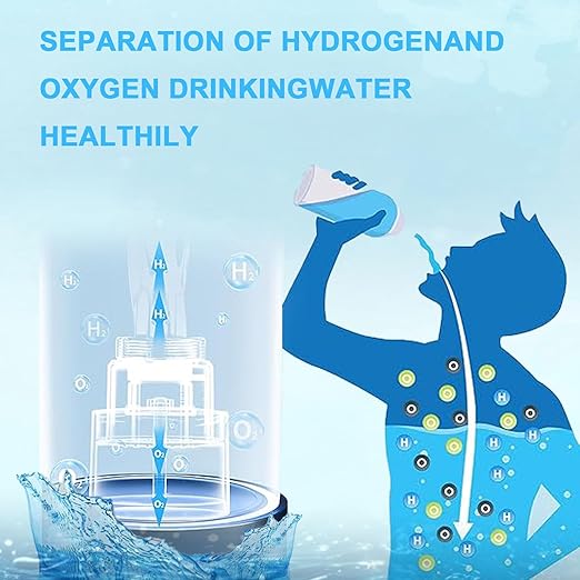 Hydrogen Water Bottle, Fast Hydrogen Water Bottle Generator, 420ml Portable Hydrogen Water Electrolyzer, Hydrogen Water Machine 3 Minutes Improve Daily Drinking Water for Home, Travel, Camping Silver