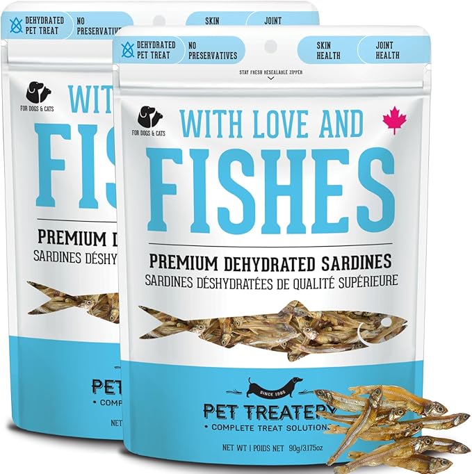 Sardines for Dogs & Sardines for Cats (6.3 o.z.) - Dehydrated Single Ingredient Dog Treats - All Natural Dog Treats, Grain Free – Training Treats