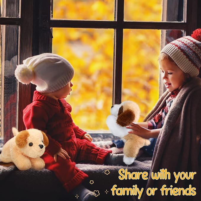 6 Pcs 8 Inch Stuffed Animal Plush Dog Puppy Soft Plush Pillow Toy Fluffy Puppy Set for Kids Girls Dog Theme Party Favor Birthday Baby Room Home Decor(Mixed Style,Mixed Color)