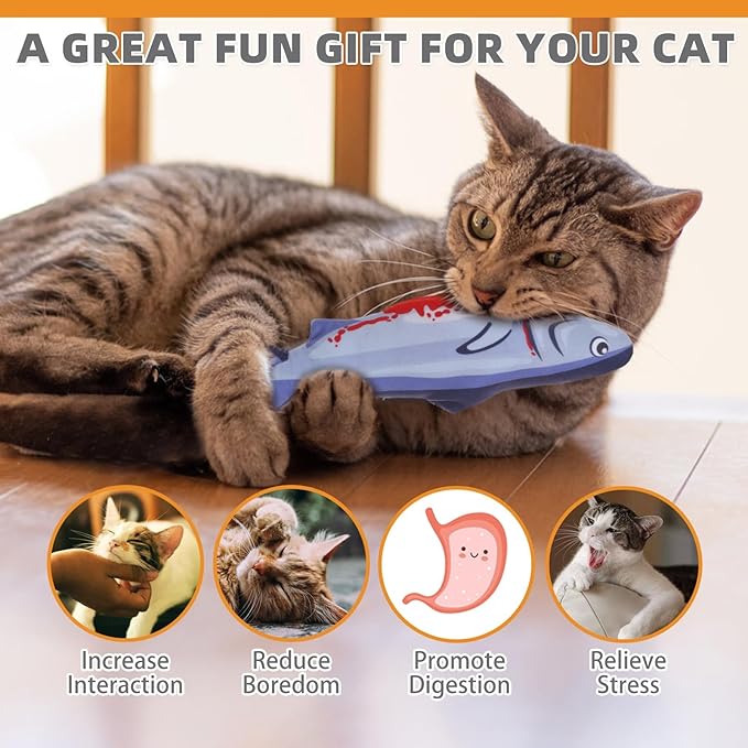 KOOLTAIL Halloween Cat Catnip Toys, 5 Pack Durable Soft Fish & Visceral Organs Toy Filled with Natural Catnip, Interactive Bite Resistant Chew Teeth Cleaning Gift for Indoor Cats Kitten Holiday