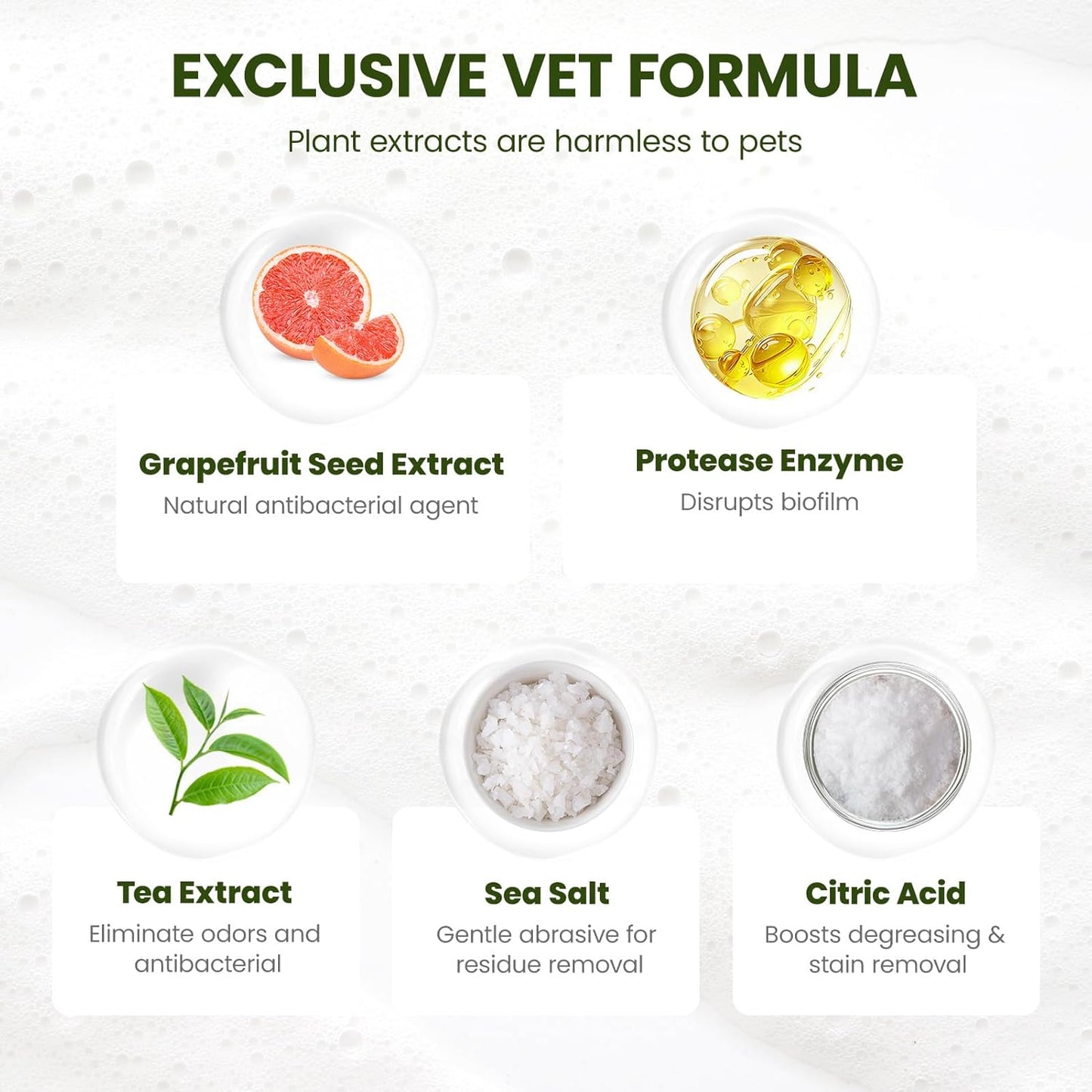 Pet Bowl Cleaner Mousse - Vet Enzyme Formula for Bird Baths & Feeders | Lick-Safe, No Residue | Works on Cat Dishes, Fountains, Toys & Birdhouses (350ml/12oz)