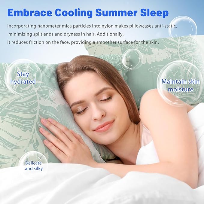 Cooling Pillow Cases for Hot Sleepers - Double Side Arc-Chill Q-Max>0.5 Cooling Fiber Cool Pillow Cases 2 Pack - Breathable Soft Cold Pillow Cases with Hidden Zipper (20" x 30")