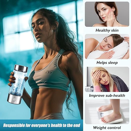 Hydrogen Water Bottle,Hydrogen Water Bottles Generator, Built-in Hydrogen Water Machine Quickly Produces Hydrogen to add to Hydrogen Tanks,Black