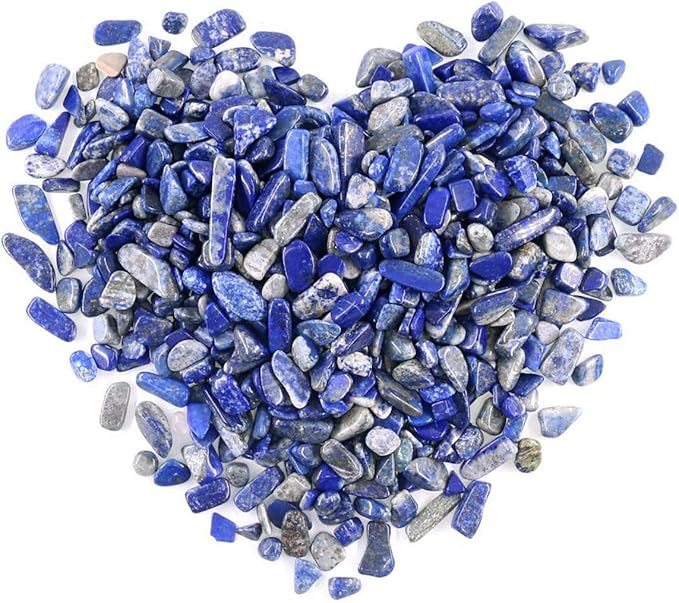 WAYBER 2 Lbs/920g Deep Blue Lapis Lazuli Pebbles Irregular Decorative Stones Natural Crystal Rock Gravel for Aquarium/Fish Turtle Tank/Succulent Plants/Air Plants Decoration (Fill 1.8 Cups)