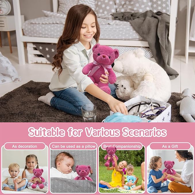 Teddy Bear Stuffed Animals 13.4" Soft Cuddly Stuffed Teddy Bear Plush Red Cute Plush Toys for Birthday Valentine’s Day Wedding Graduation Party