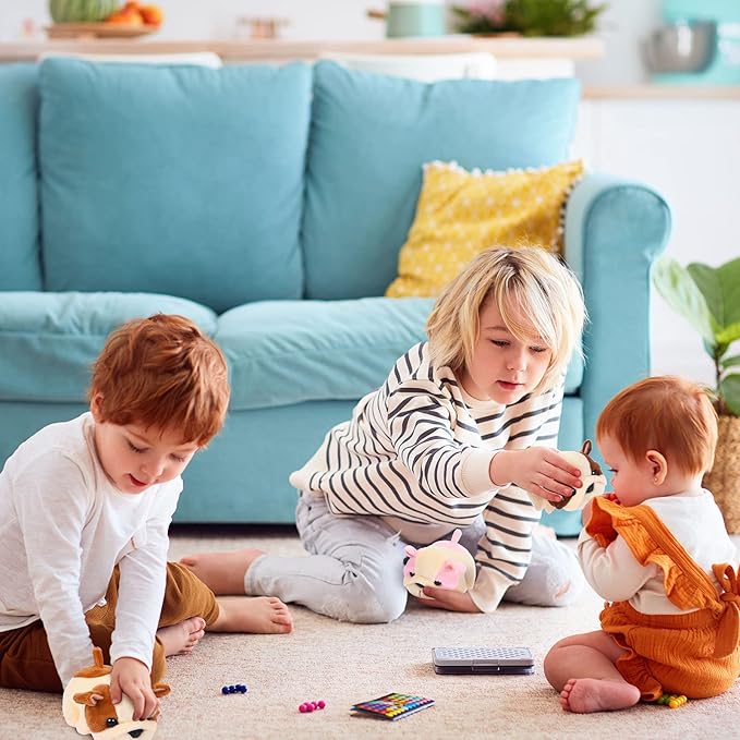 Sumind 9 Pcs 4" 5" Mini Plush Stuffed Dog Party Favor Small Puppy Stuffed Animal Bulk Soft Toy Doll Cute for Kids Gift Graduation Stocking Stuffers Baby Shower Birthday(Fluffy Puppy)