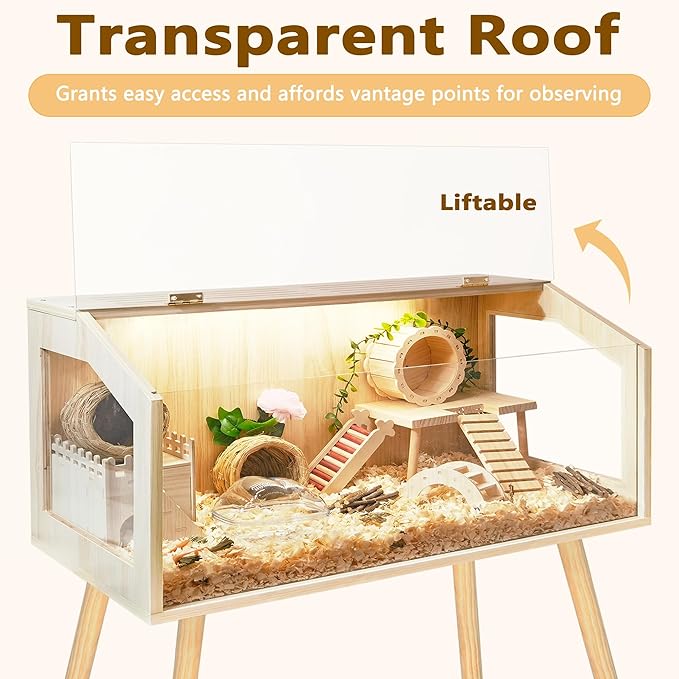 Prolee Hamster Cage with Legs, Guinea Pig Cages Chew Proof, Hamster House, Hamster Cages and Habitats, 48" L x 20" W x 47.6" H