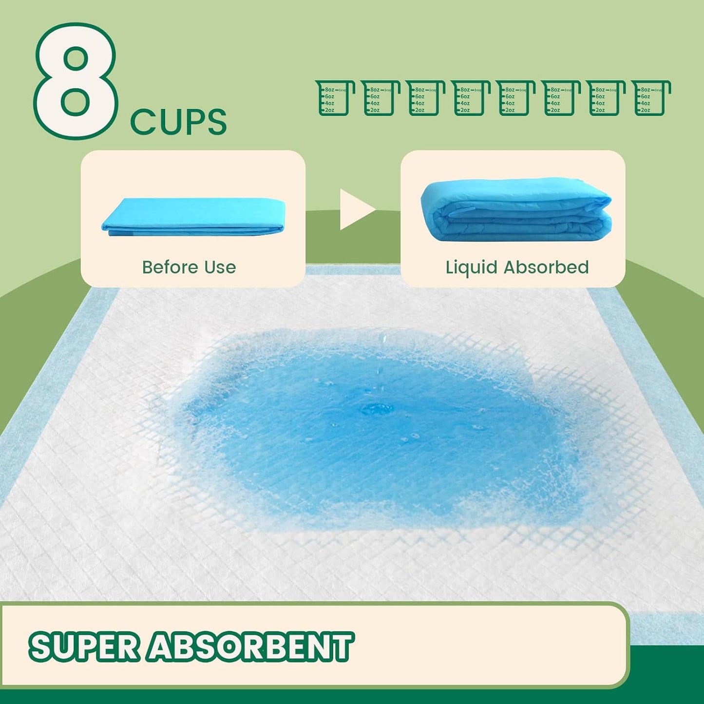 IMMCUTE 7 Layer Dog Pads 30x28 Inch, 50 Count - Super Absorbent Dog Pee Pads Extra Large, Tear-Resistant Thick Disposable Training Pads for Dogs & Cats