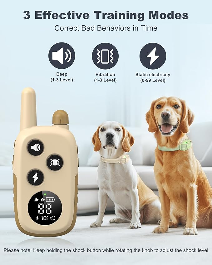 Jugbow Dog Shock Collar 2 Dogs (5-120Lbs) - 4200FT Dog Training Collar with Remote for Large Medium Small Dogs, Rechargeable Waterproof IPX8 E Collars with Beep (1-3) Vibration(1-3) Safe Static(0-99)