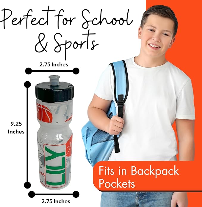 50 Strong Kids Water Bottle | 22 oz. BPA- Free Sports Squeeze Water Bottles with Pull Top Cap |Perfect Water Bottle for School | Reusable & Durable for Boys & Girls | Made in USA
