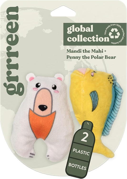 Cat Toys | Plush Toy Polar Bear & Mahi Mahi (Value 2-Pack) Cat Toys for Indoor Cats | Eco Friendly Toy Made from Non Toxic Materials