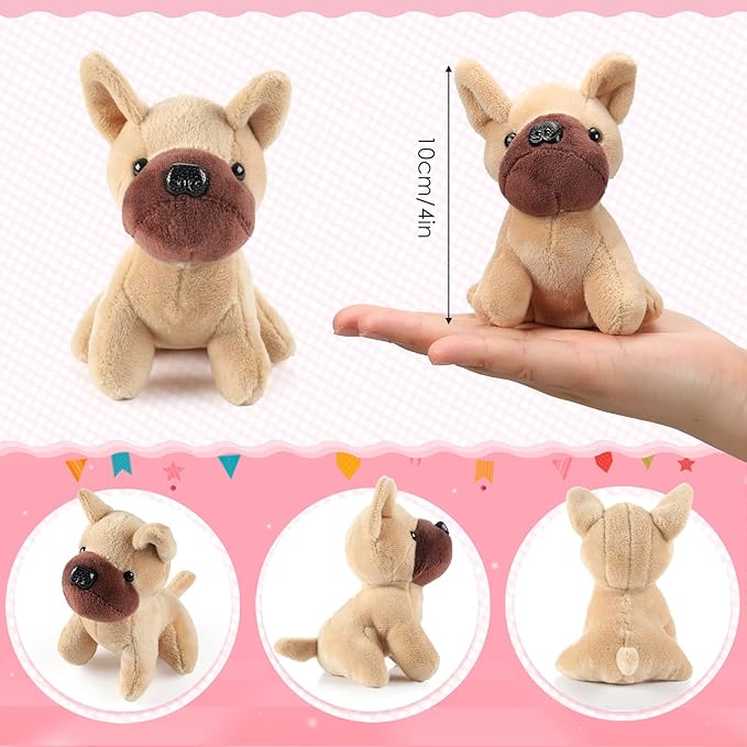 Sumind 9 Pcs Mini Plush Dog Stuffed Animals Bulk Dog Plush Party Favors Small Soft Toy for Goodie Bag Fillers (Nerdy Puppy)