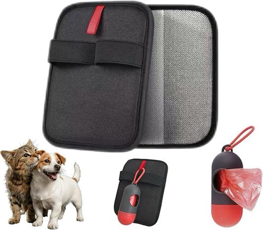 Pet Hair Removal Gloves, Reusable Electrostatic Pet Grooming Gloves for Cats & Dogs' Fall Winter Season, Hair Removal Suitable for Clothes, Carpets, Sofas, Furniture-2 Pcs