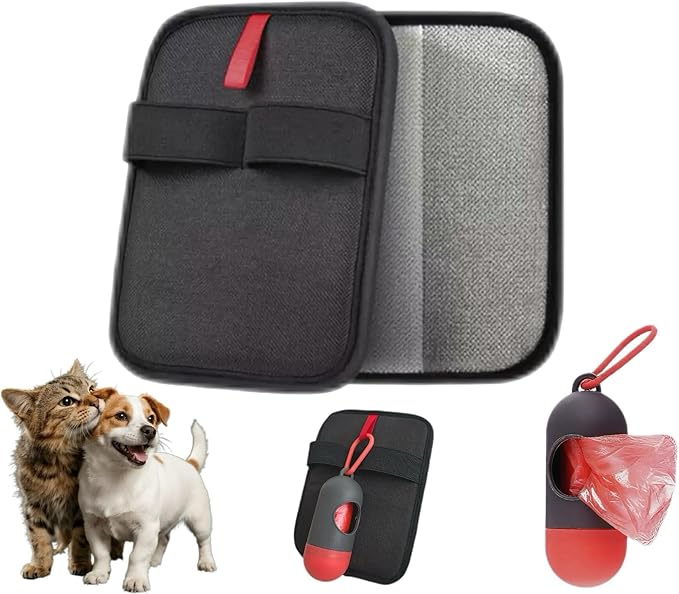 Pet Hair Removal Gloves, Reusable Electrostatic Pet Grooming Gloves for Cats & Dogs' Fall Winter Season, Hair Removal Suitable for Clothes, Carpets, Sofas, Furniture-1 Pcs