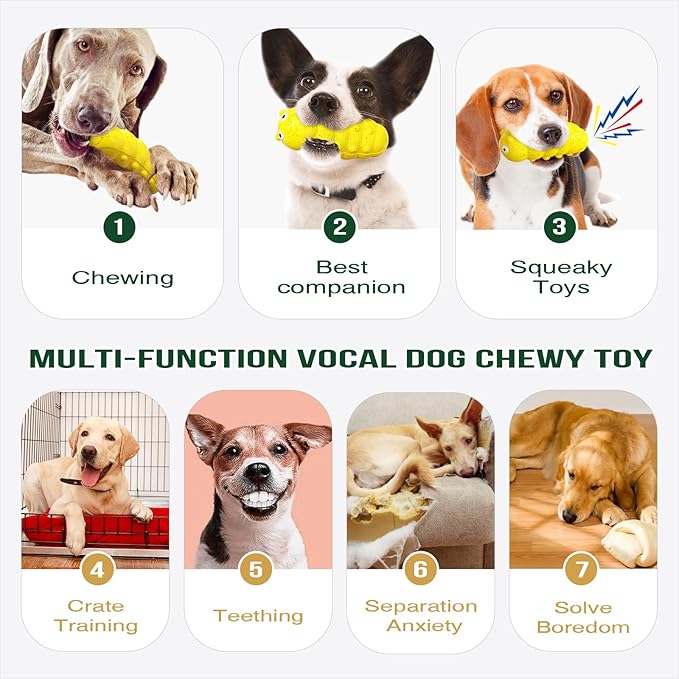 LiuMelinda Dog Chew Toys for Aggressive-Chewers - Indestructible Dog Toy for Aggressive Chewer，Tough Chew Toys for Dogs （Rubber Yellow-Insect）