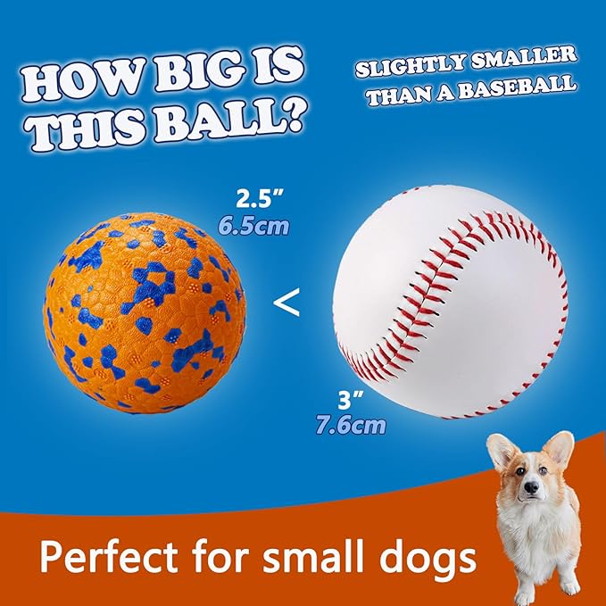 4 Pack Super Bouncy Dog Balls, Fun Indestructible Tennis Balls for Aggressive Chewers, Durable Floating Fetch Toys for Small Dogs with Lifetime Replacement