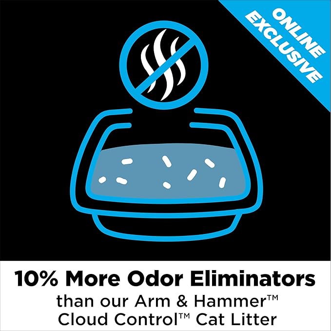 Arm & Hammer Cloud Control Platinum Cat Litter, Hypoallergenic, Dust-Free, Multi-Cat, 14-Day Odor Control, 18 lbs – Dander Shield & Baking Soda