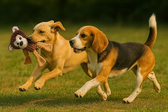 Jalousie Plush Toys Assortment Value Bundle Puppy Pet Mutt Squeak Toy for Medium Large Dogs (5 Pack Knotted)