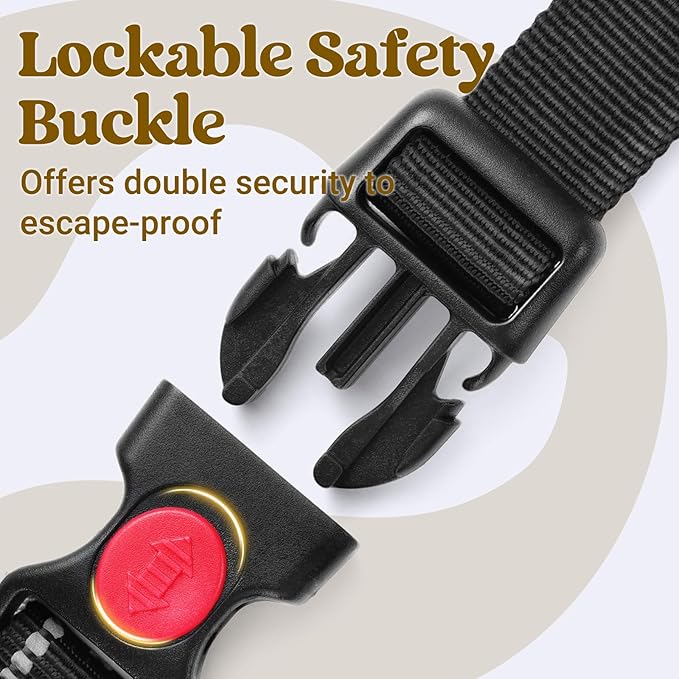 rabbitgoo Dog Harness Medium Sized, No Pull Pet Harness with Soft Padded Handle, Adjustable Reflective Vest with 3 Buckles, Easy Walking Harness with 2 Leash Clips, Black, M