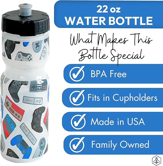 50 Strong Kids Water Bottle | 22 oz. BPA- Free Sports Squeeze Water Bottles with Pull Top Cap |Perfect Water Bottle for School | Reusable & Durable for Boys & Girls | Made in USA