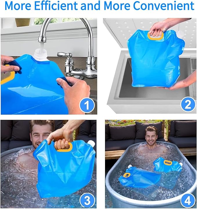 Ice Bath Bags, Portable/Reusable Ice Pack, Ice Maker for Ice Bath, Chiller for Cold Plunge, Applicable to for Athlete's Ice Cold Therapy and for Ice Bucket Challenge Game (10L, Count, 3)