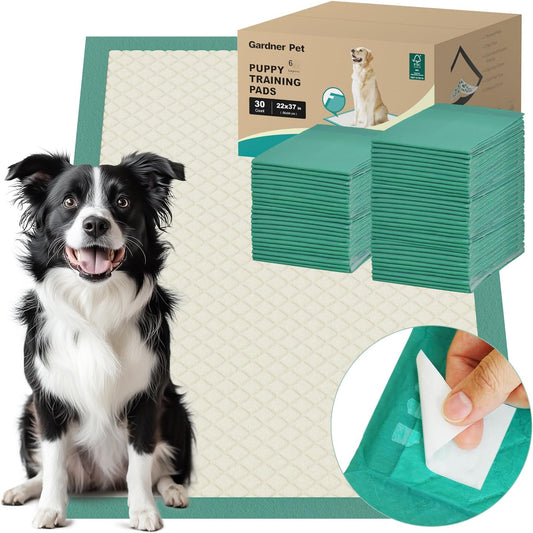 Gardner Pet Dog Pee Pads Extra Large 22"x37", 30 Count, Puppy Pee Pads with Adhesive Sticky Tape, Leak Prevention Disposable Training Bed Pads for Doggie, Cat, Rabbit, Suitable for Crate/Cage