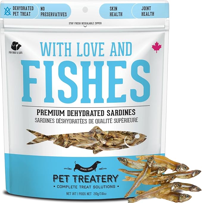 Sardines for Dogs & Sardines for Cats (7.4 oz, Pack of 1) - Dehydrated Single Ingredient Dog Treats - All Natural Dog Treats, Grain Free – Dog Training Treats
