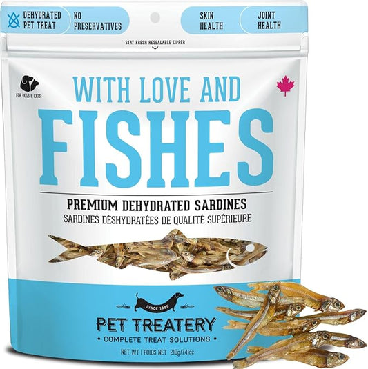 Sardines for Dogs & Sardines for Cats (7.4 oz, Pack of 1) - Dehydrated Single Ingredient Dog Treats - All Natural Dog Treats, Grain Free – Dog Training Treats