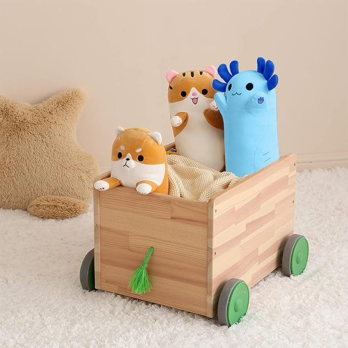 PEACH CAT Blue Long Axolotl Plush Pillow Toy Cute Axolotl Stuffed Animal for Girls and Boys 19.6"